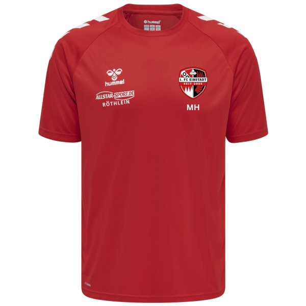 Trikot Rot mit Eibstadt Logo und Initialen